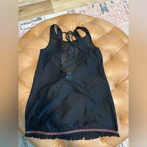 Sheer black swimsuit coverup.